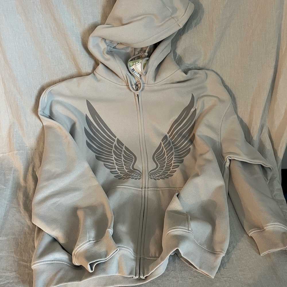 H&M Gray Winged Hoodie
